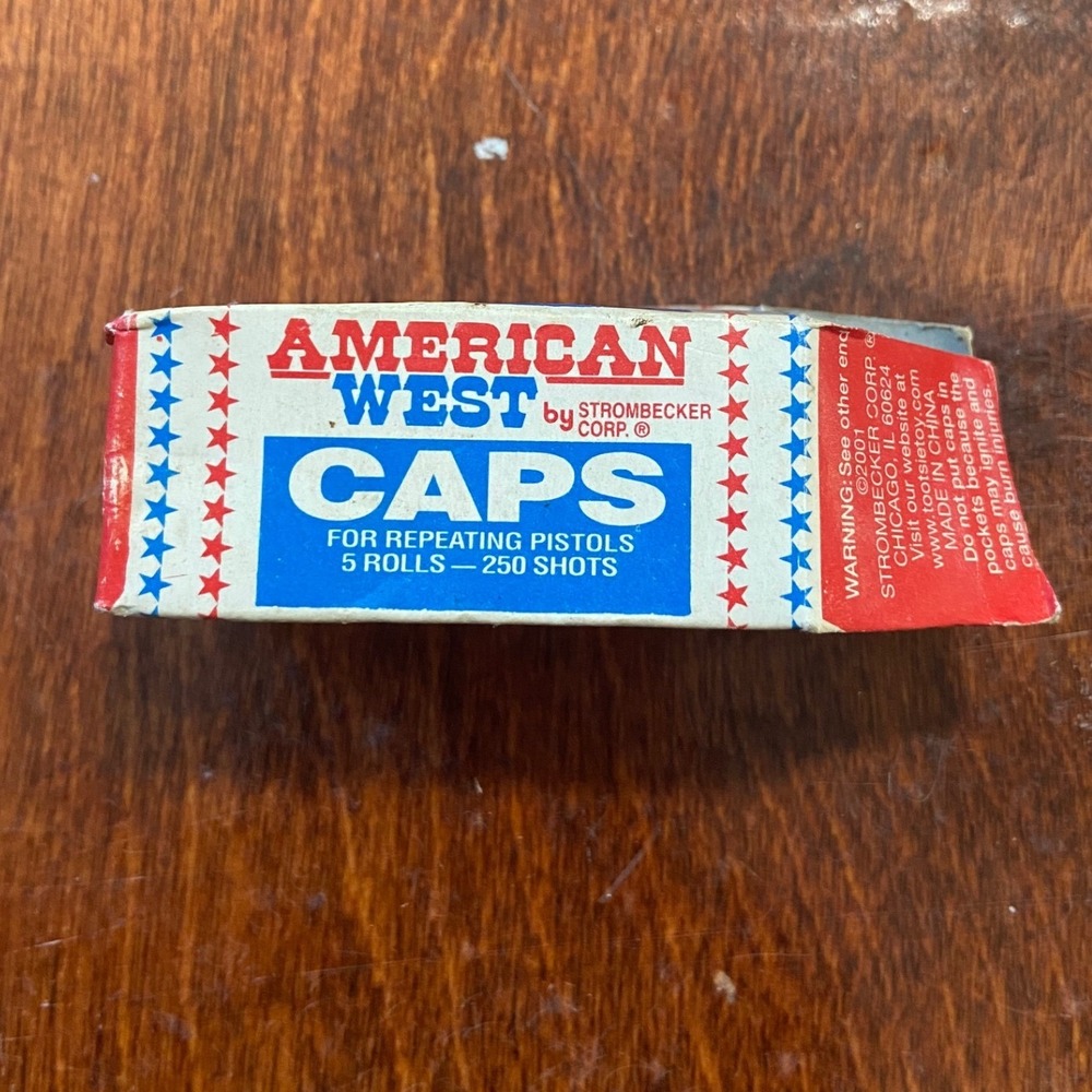 American West Strombecker Roll Caps Toy Pistol Ammunition 250 Shots Vintage OS
